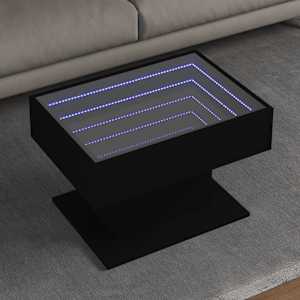 Konferenční stolek s LED černý 70 x 50 x 45 cm kompozitní dřevo - obrázek 1