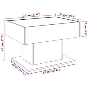 Konferenční stolek s LED dub sonoma 70 x 50 x 45 cm kompozit - obrázek 13
