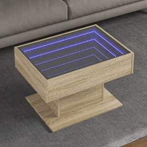 Konferenční stolek s LED dub sonoma 70 x 50 x 45 cm kompozit - obrázek 1