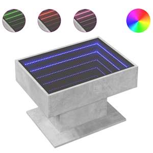 Konferenční stolek s LED betonově šedý 70 x 50 x 45 cm kompozit - obrázek 2