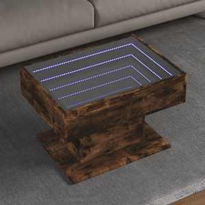 Konferenční stolek s LED kouřový dub 70 x 50 x 45 cm kompozit - obrázek 1