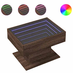 Konferenční stolek s LED hnědý dub 70x50x45 cm kompozitní dřevo - obrázek 2