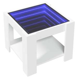 Konferenční stolek s LED bílý 53 x 53 x 45 cm kompozitní dřevo - obrázek 3