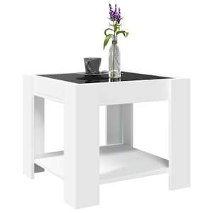 Konferenční stolek s LED bílý 53 x 53 x 45 cm kompozitní dřevo - obrázek 5
