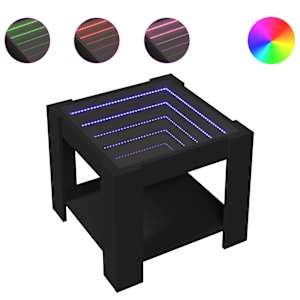 Konferenční stolek s LED černý 53 x 53 x 45 cm kompozitní dřevo - obrázek 2
