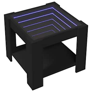 Konferenční stolek s LED černý 53 x 53 x 45 cm kompozitní dřevo - obrázek 3