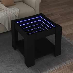 Konferenční stolek s LED černý 53 x 53 x 45 cm kompozitní dřevo - obrázek 1