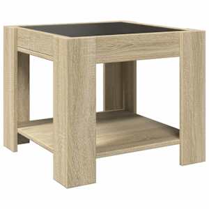 Konferenční stolek s LED dub sonoma 53 x 53 x 45 cm kompozit - obrázek 8