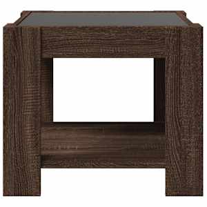 Konferenční stolek s LED hnědý dub 53x53x45 cm kompozitní dřevo - obrázek 6