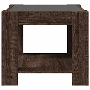 Konferenční stolek s LED hnědý dub 53x53x45 cm kompozitní dřevo - obrázek 7