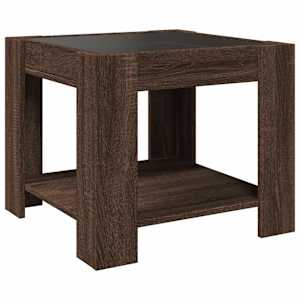 Konferenční stolek s LED hnědý dub 53x53x45 cm kompozitní dřevo - obrázek 8