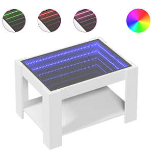 Konferenční stolek s LED bílý 73 x 53 x 45 cm kompozitní dřevo - obrázek 2
