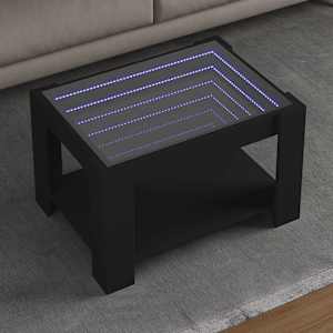 Konferenční stolek s LED černý 73 x 53 x 45 cm kompozitní dřevo - obrázek 1