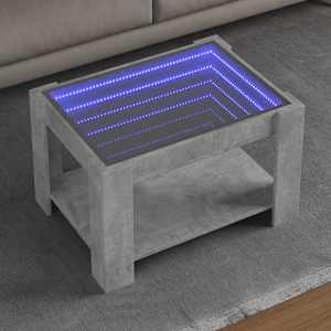 Konferenční stolek s LED betonově šedý 73 x 53 x 45 cm kompozit - obrázek 1