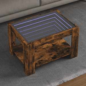 Konferenční stolek s LED kouřový dub 73 x 53 x 45 cm kompozit - obrázek 1