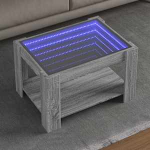 Konferenční stolek s LED šedý sonoma 73 x 53 x 45 cm kompozit - obrázek 1