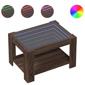 Konferenční stolek s LED hnědý dub 73x53x45 cm kompozitní dřevo - obrázek 2