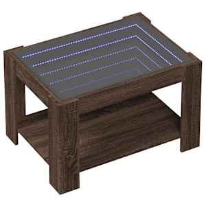 Konferenční stolek s LED hnědý dub 73x53x45 cm kompozitní dřevo - obrázek 3