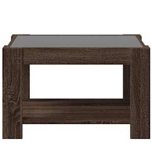 Konferenční stolek s LED hnědý dub 73x53x45 cm kompozitní dřevo - obrázek 6