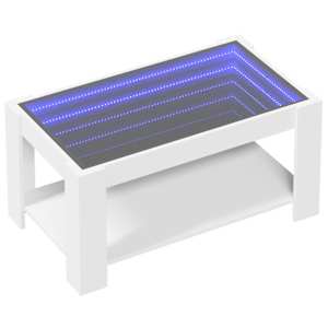 Konferenční stolek s LED bílý 93 x 53 x 45 cm kompozitní dřevo - obrázek 3