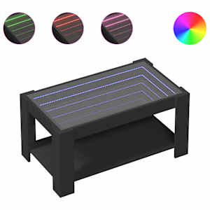 Konferenční stolek s LED černý 93 x 53 x 45 cm kompozitní dřevo - obrázek 2