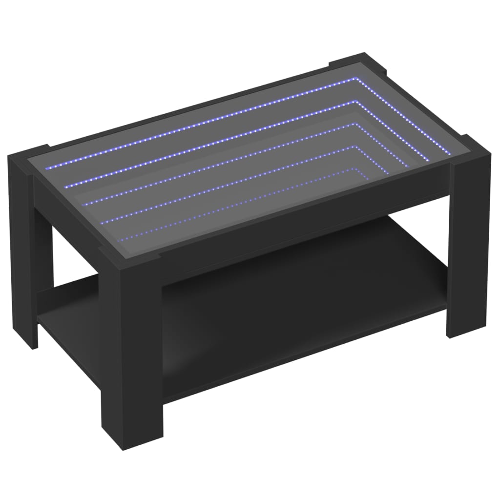 Thumbnail - vidaXL LED-Couchtisch Schwarz 93x53x45 cm Holzwerkstoff
