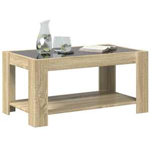 Konferenční stolek s LED dub sonoma 93 x 53 x 45 cm kompozit - obrázek 5