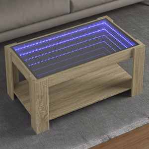 Konferenční stolek s LED dub sonoma 93 x 53 x 45 cm kompozit - obrázek 1