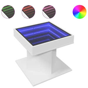 Konferenční stolek s LED bílý 50 x 50 x 45 cm kompozitní dřevo - obrázek 2