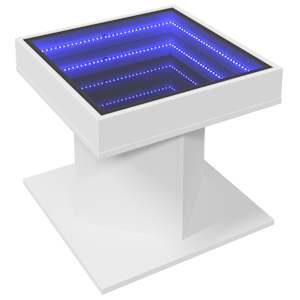 Konferenční stolek s LED bílý 50 x 50 x 45 cm kompozitní dřevo - obrázek 3