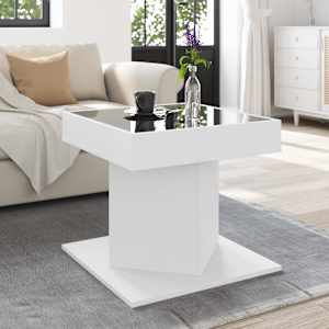 Konferenční stolek s LED bílý 50 x 50 x 45 cm kompozitní dřevo - obrázek 4