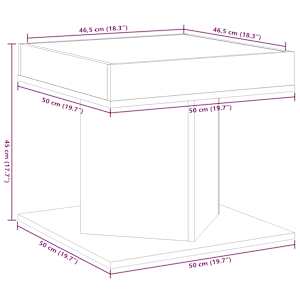 Konferenční stolek s LED černý 50 x 50 x 45 cm kompozitní dřevo - obrázek 13