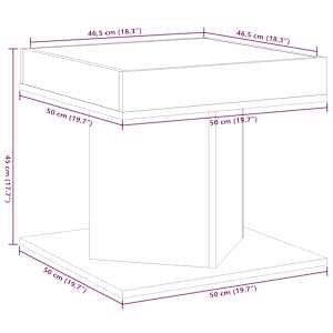 Konferenční stolek s LED dub sonoma 50 x 50 x 45 cm kompozit - obrázek 13
