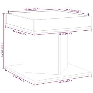 Konferenční stolek s LED šedý sonoma 50 x 50 x 45 cm kompozit - obrázek 13