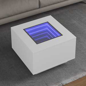 Konferenční stolek s LED bílý 60 x 60 x 40 cm kompozitní dřevo - obrázek 1