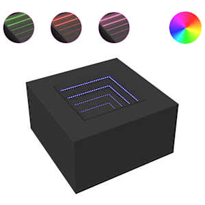 Konferenční stolek s LED černý 60 x 60 x 40 cm kompozitní dřevo - obrázek 2
