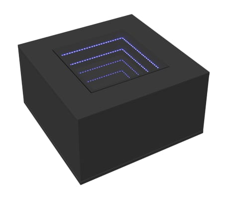 vidaXL LED-Couchtisch Schwarz 60x60x40 cm Holzwerkstoff