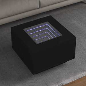 Konferenční stolek s LED černý 60 x 60 x 40 cm kompozitní dřevo - obrázek 1