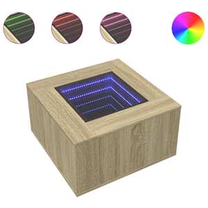 Konferenční stolek s LED dub sonoma 60 x 60 x 40 cm kompozit - obrázek 2