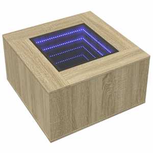 Konferenční stolek s LED dub sonoma 60 x 60 x 40 cm kompozit - obrázek 3
