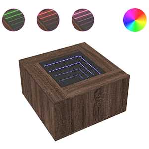 Konferenční stolek s LED hnědý dub 60x60x40 cm kompozitní dřevo - obrázek 2