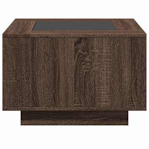 Konferenční stolek s LED hnědý dub 60x60x40 cm kompozitní dřevo - obrázek 6