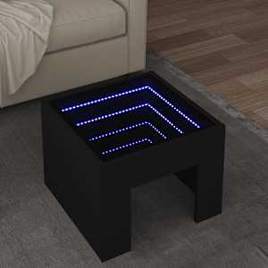 Konferenční stolek s Infinity LED černý 40 x 40 x 30 cm