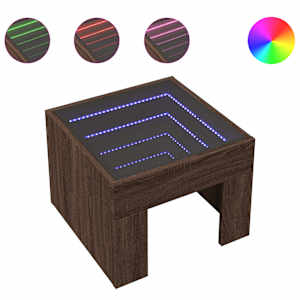Konferenční stolek s Infinity LED hnědý dub 40 x 40 x 30 cm - obrázek 2
