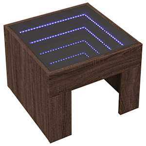 Konferenční stolek s Infinity LED hnědý dub 40 x 40 x 30 cm - obrázek 3