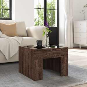 Konferenční stolek s Infinity LED hnědý dub 40 x 40 x 30 cm - obrázek 4