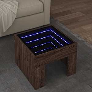 Konferenční stolek s Infinity LED hnědý dub 40 x 40 x 30 cm - obrázek 1