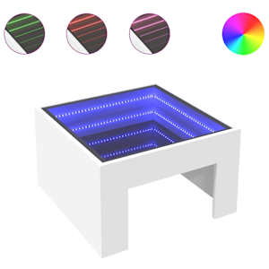 Konferenční stolek s Infinity LED bílý 50 x 50 x 30 cm - obrázek 2