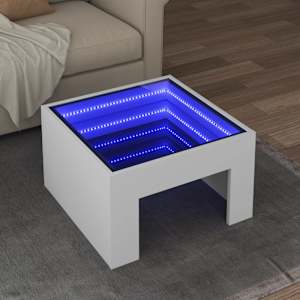 Konferenční stolek s Infinity LED bílý 50 x 50 x 30 cm - obrázek 1