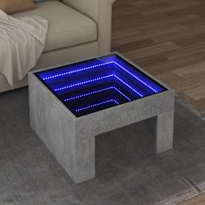 Konferenční stolek s Infinity LED betonově šedý 50 x 50 x 30 cm - obrázek 1